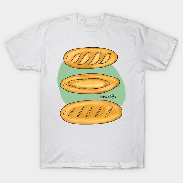 French Bread (Baguette) T-Shirt by Snacks At 3